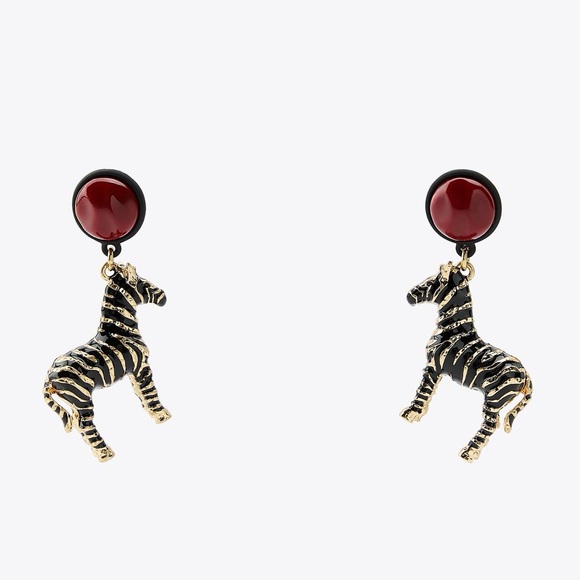 Zara Zebra Drop Earrings NWOT - Picture 1 of 4